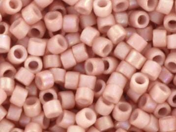 Miyuki Delica beads opaque matte ab pink champagne, 5g 11/0 DB1525, cylindrical beads, light pink Miyuki, color DB 1525, matte rosé