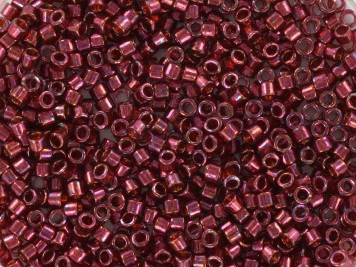 Miyuki Delica beads gold luster wine, 5g 11/0 DB116, cylindrical beads, size 1.6mm, luster red Miyuki, color DB 116, wine red