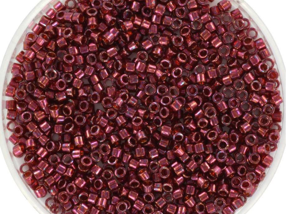 Miyuki Delica beads gold luster wine, 5g 11/0 DB116, cylindrical beads, size 1.6mm, luster red Miyuki, color DB 116, wine red