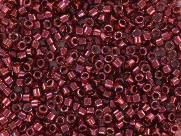 Miyuki Delica beads gold luster wine, 5g 11/0 DB116, cylindrical beads, size 1.6mm, luster red Miyuki, color DB 116, wine red