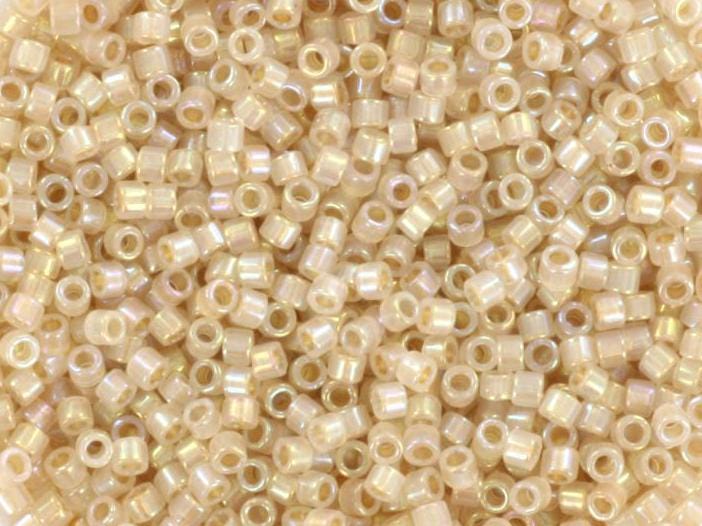 Miyuki Delica beads beige lined opal ab, 5g 11/0 color DB 1731, cylindrical beads, beige Miyuki, DB1731, Miyuki cream luster