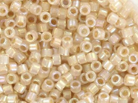 Miyuki Delica beads beige lined opal ab, 5g 11/0 color DB 1731, cylindrical beads, beige Miyuki, DB1731, Miyuki cream luster