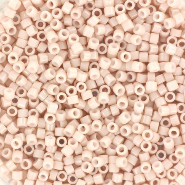 Miyuki Delica beads opaque champagne, 5g 11/0 DB 1495, cylindrical beads, 1.6mm beads, light beige beads, Miyuki opaque pale rose DB1495