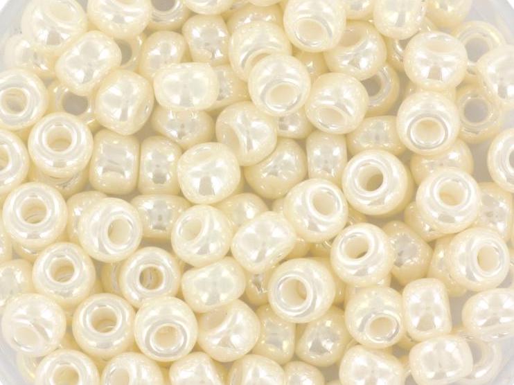 10g Miyuki seed beads 6/0, ceylon antique ivory pearl 592, japanese beads, large cream rocailles, size 4mm, pony beads