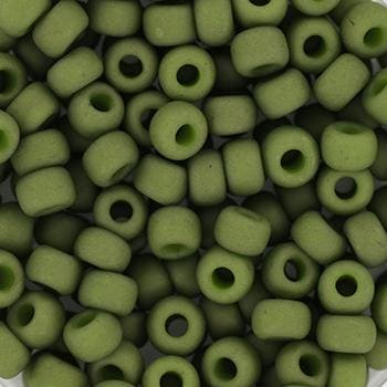 10g Miyuki seed beads 6/0, opaque matte olive, color 2318, japanese beads, large dark green rocailles, size 4mm, pony beads