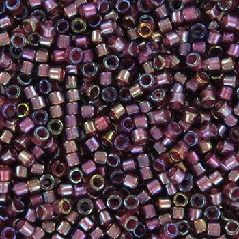 Miyuki Delica beads fancy lined brandy, 5g 11/0 DB2390, cylindrical beads, transparent purple Miyuki, color DB 2390, dark violet