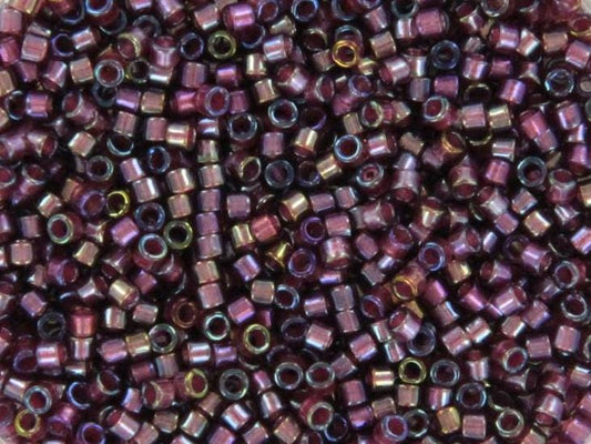 Miyuki Delica beads fancy lined brandy, 5g 11/0 DB2390, cylindrical beads, transparent purple Miyuki, color DB 2390, dark violet