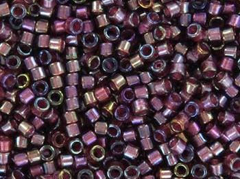 Miyuki Delica beads fancy lined brandy, 5g 11/0 DB2390, cylindrical beads, transparent purple Miyuki, color DB 2390, dark violet