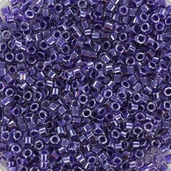 Miyuki Delica beads sparkling amethyst lined crystal, 5g 11/0 color DB 923, cylindrical beads, Miyuki purple beads, Miyuki inside color