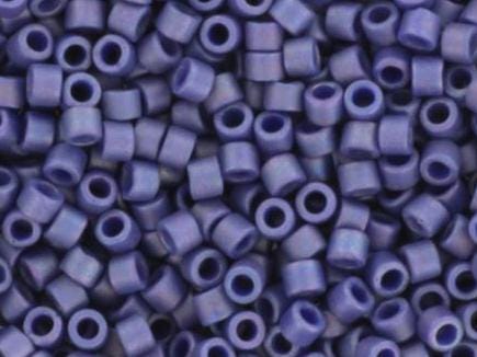 Miyuki Delica beads opaque glazed frosted rainbow navy blue, 5g 11/0 DB2319, cylindrical beads, matte luster dark blue DB 2319