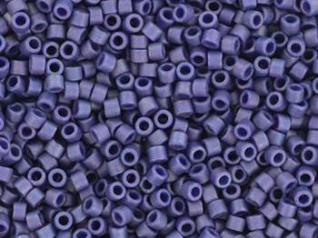 Miyuki Delica beads opaque glazed frosted rainbow navy blue, 5g 11/0 DB2319, cylindrical beads, matte luster dark blue DB 2319