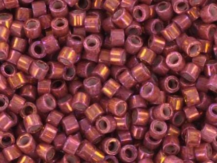 Miyuki Delica beads metallic iris rhubarb gold, color DB 1016, 5g size 11/0, japanese beads, Miyuki DB1016, cylindrical beads, Miyuki red