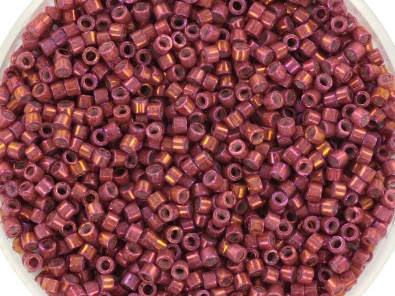 Miyuki Delica beads metallic iris rhubarb gold, color DB 1016, 5g size 11/0, japanese beads, Miyuki DB1016, cylindrical beads, Miyuki red