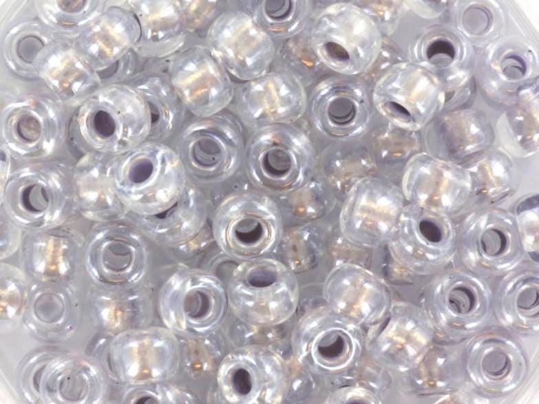 10g Miyuki seed beads 6/0, pearlized effect silver 4613, japanese beads, inside color gray, size 4mm, pony beads, silverlined