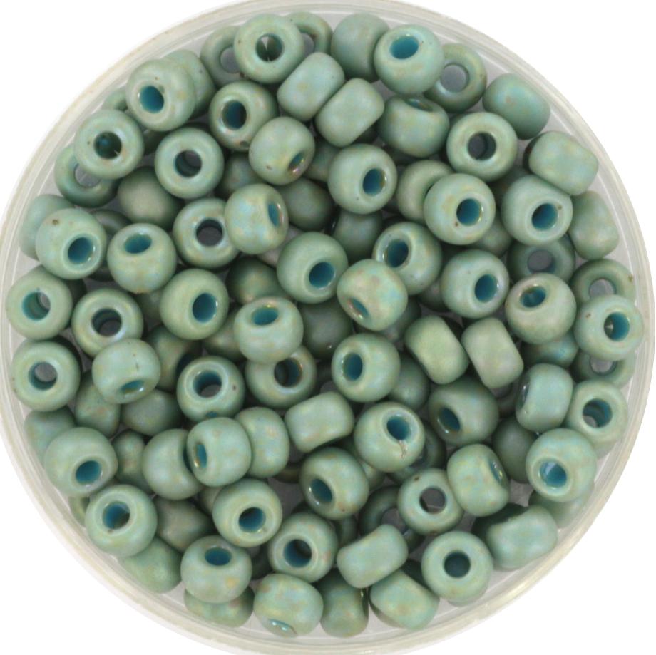 10g Miyuki seed beads 6/0, opaque glazed frosted rainbow celadon 4701 japanese beads, matte green, size 4mm, pony beads, teal beads