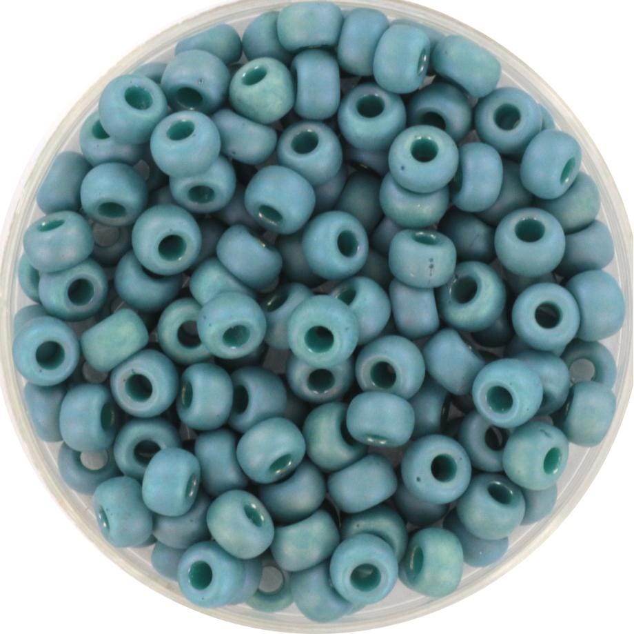 10g Miyuki seed beads 6/0, opaque glazed frosted rainbow peacock 4702 japanese beads, matte blue, size 4mm, pony beads, teal beads