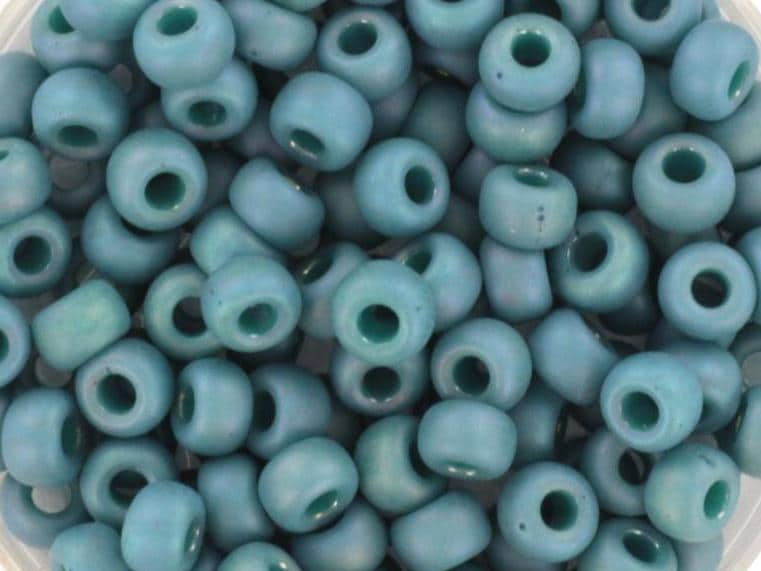 10g Miyuki seed beads 6/0, opaque glazed frosted rainbow peacock 4702 japanese beads, matte blue, size 4mm, pony beads, teal beads