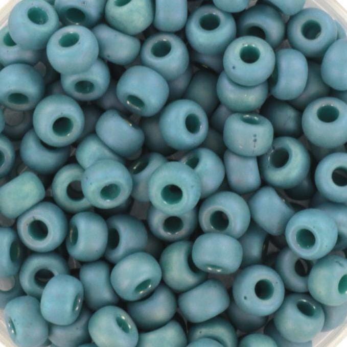 10g Miyuki seed beads 6/0, opaque glazed frosted rainbow peacock 4702 japanese beads, matte blue, size 4mm, pony beads, teal beads