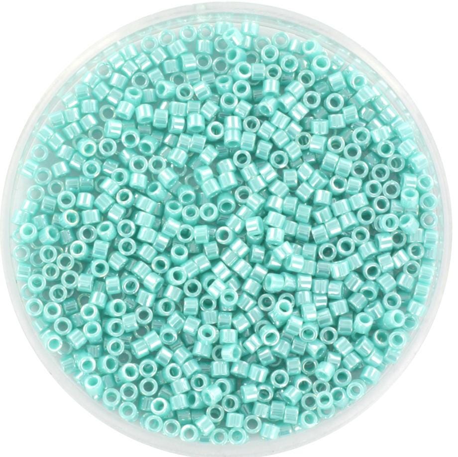 Miyuki Delica beads opaque luster sea opal, 5g 11/0 color DB1567, cylindrical beads, turquoise Miyuki DB 1567, aqua green