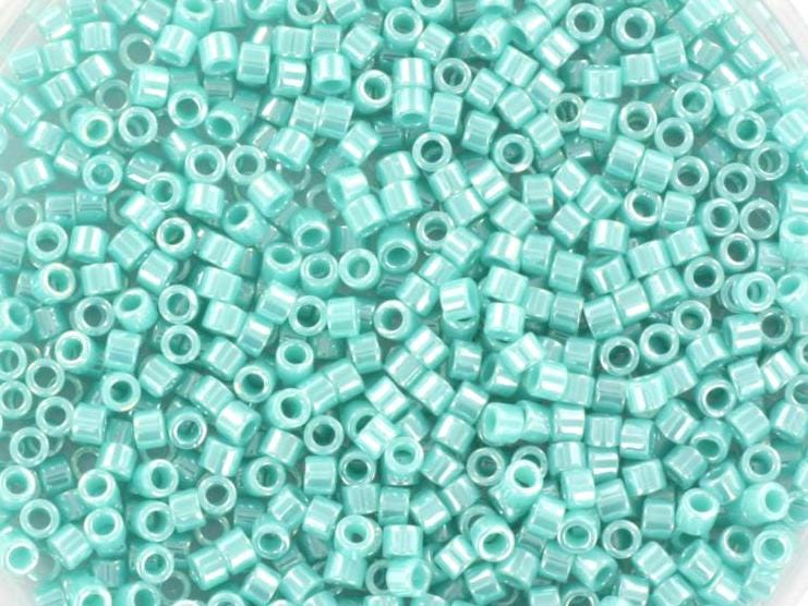 Miyuki Delica beads opaque luster sea opal, 5g 11/0 color DB1567, cylindrical beads, turquoise Miyuki DB 1567, aqua green