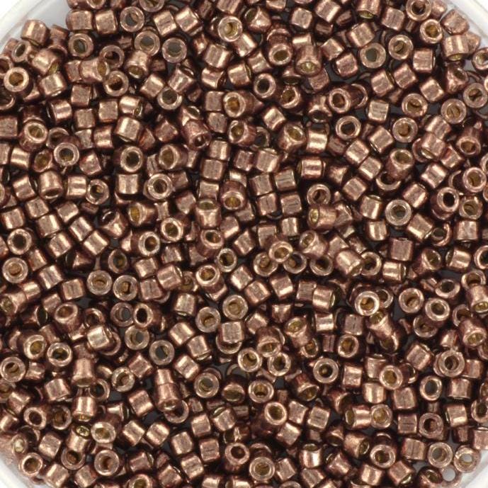 Miyuki Delica beads duracoat galvanized dark mauve, 5g 11/0 DB 1843, beads for jewelry making, beads from japan, metallic brown, dark bronze