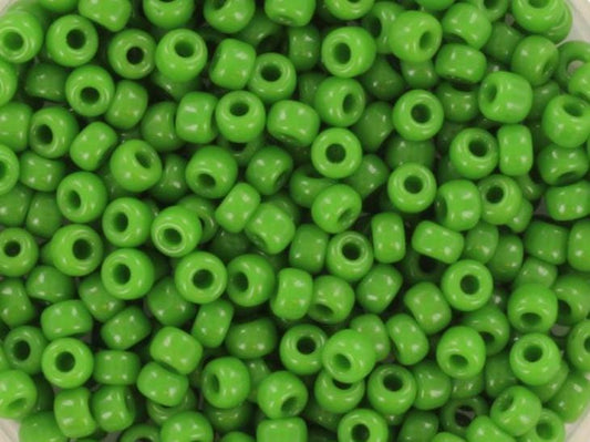 10g Miyuki seed beads 8/0, opaque green 411, color green beads, size 8 3mm, dark green rocailles