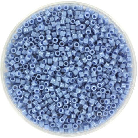 Miyuki Delica beads opaque luster denim blue, 5g 11/0 color DB 266, cylindrical beads, light blue beads, opaque glazed blue, color DB0266