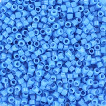 Miyuki Delica beads duracoat opaque dyed delphinium blue, 5g 11/0 color DB 2134, cylindrical beads, Miyuki opaque blue DB2134