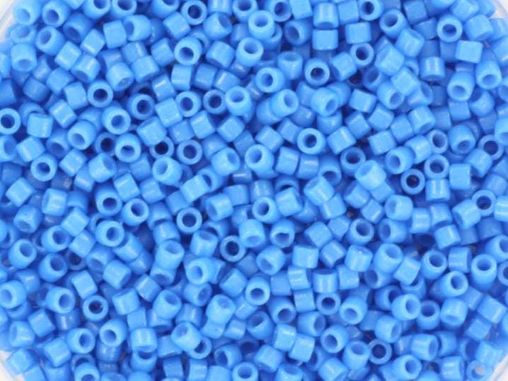 Miyuki Delica beads duracoat opaque dyed delphinium blue, 5g 11/0 color DB 2134, cylindrical beads, Miyuki opaque blue DB2134