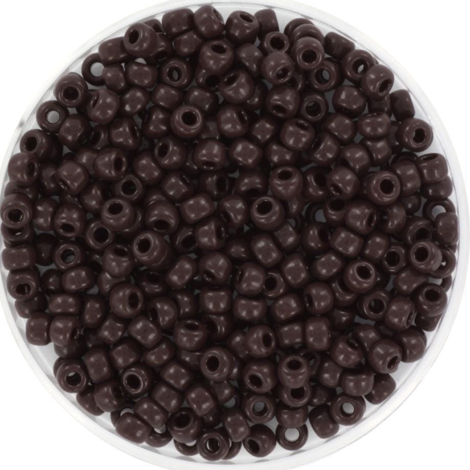 10g Miyuki seed beads 8/0, opaque chocolate 409, japanese beads, brown seed beads, size 8 3mm, bright colors, large beads