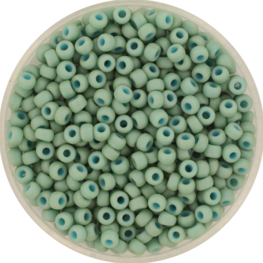 10g Miyuki seed beads 8/0, opaque matte luster sea foam 2028, japanese beads, green beads, size 3mm, pastel rocailles, Miyuki light green