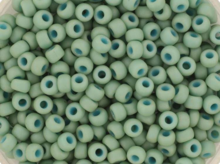 10g Miyuki seed beads 8/0, opaque matte luster sea foam 2028, japanese beads, green beads, size 3mm, pastel rocailles, Miyuki light green