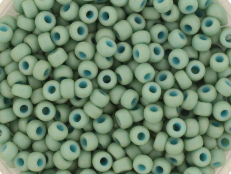 10g Miyuki seed beads 8/0, opaque matte luster sea foam 2028, japanese beads, green beads, size 3mm, pastel rocailles, Miyuki light green