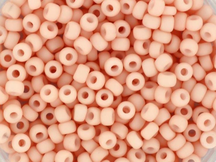 10g Miyuki seed beads 8/0, opaque matte tea rose 2036, japanese beads, light pink beads, size 3mm, pastel rocailles, Miyuki light rose