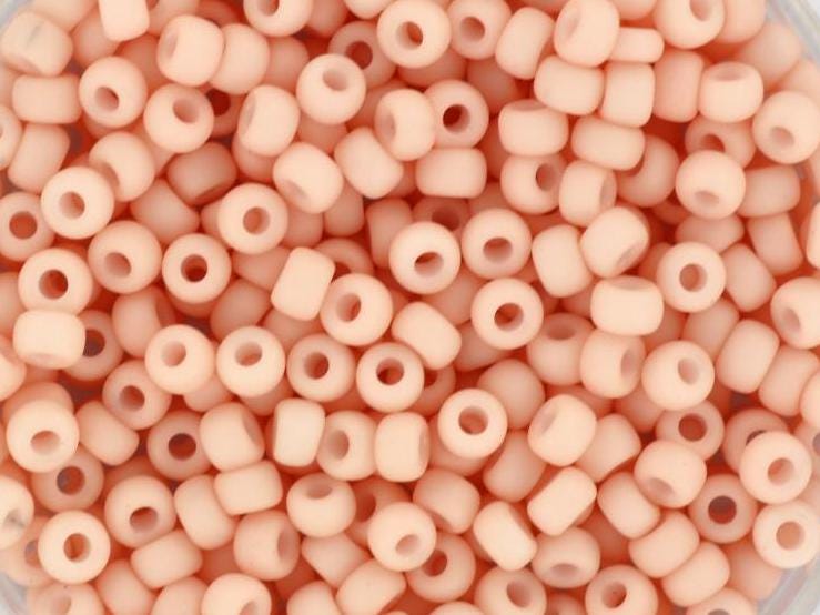 10g Miyuki seed beads 8/0, opaque matte tea rose 2036, japanese beads, light pink beads, size 3mm, pastel rocailles, Miyuki light rose