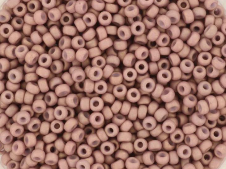 Miyuki seed beads 11/0, opaque matte dusty mauve 2027 10g, japanese beads, light purple beads, size 11/0 2mm, rose round rocailles