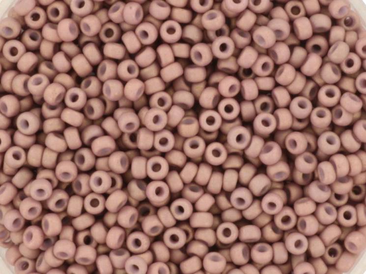 Miyuki seed beads 11/0, opaque matte dusty mauve 2027 10g, japanese beads, light purple beads, size 11/0 2mm, rose round rocailles