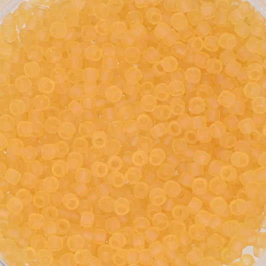 5g Toho seed beads 15/0, Transparent frosted light topaz, TR-15-2F, japanese beads, orange matte, size 15 beads, tiny Toho round beads