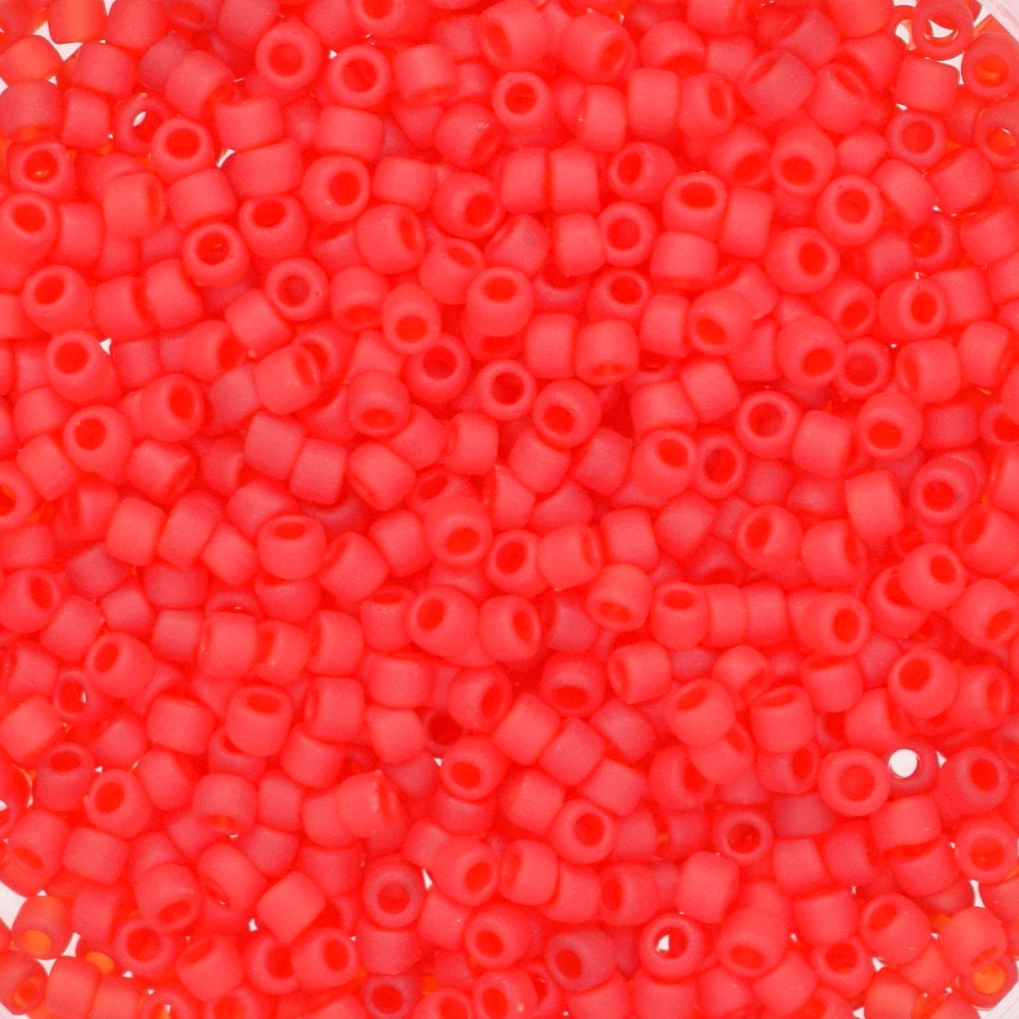 5g Toho seed beads 15/0, Transparent Frosted Ruby, TR-15-5CF, japanese beads, red matte beads, size 15 seed beads, tiny beads, Toho round