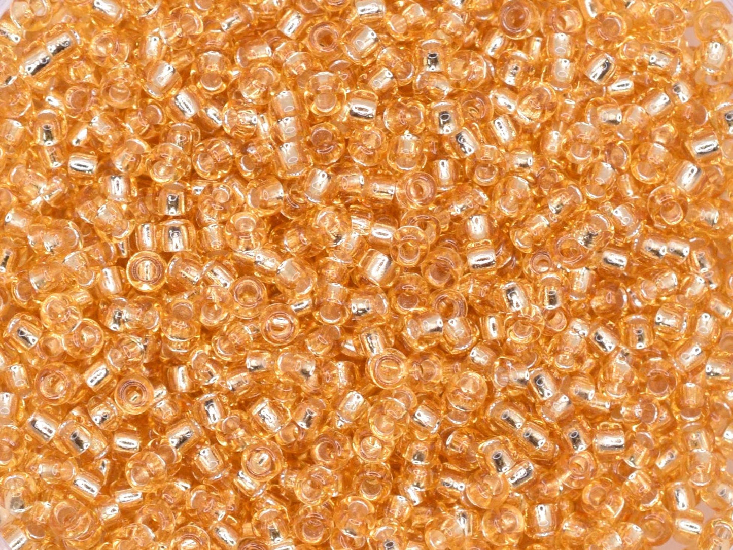 5g Toho seed beads 15/0, Silverlined light topaz, TR-15-22, japanese beads, transparent orange, tiny beads, Toho round, light brown clear