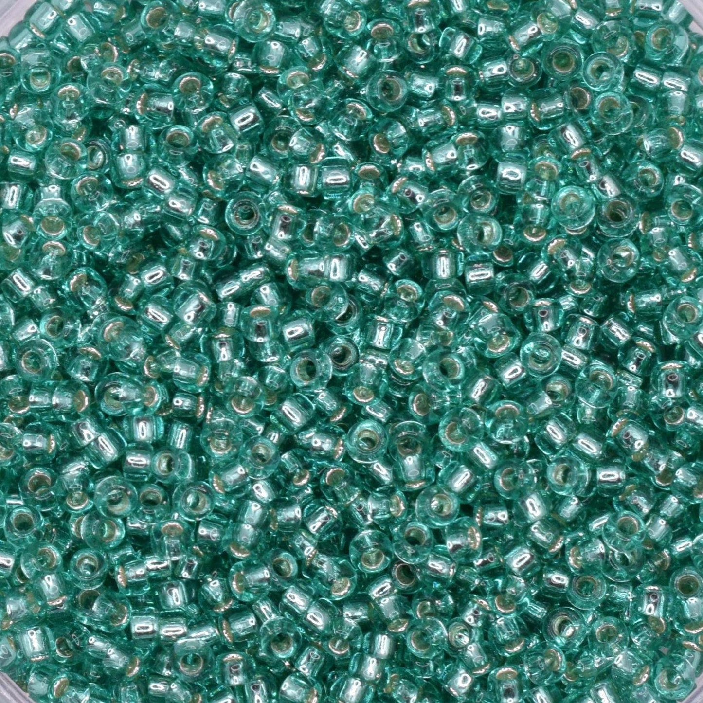 5g Toho seed beads 15/0, Silverlined dark periodot, TR-15-24B, japanese beads, transparent green, tiny beads, Toho round, dark green clear