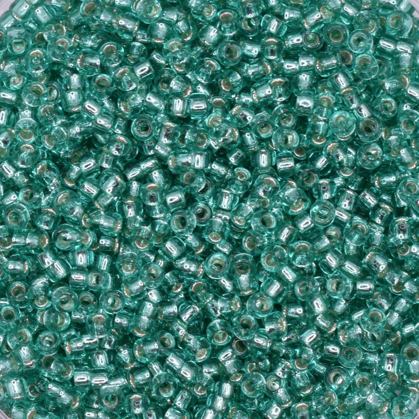 5g Toho seed beads 15/0, Silverlined dark periodot, TR-15-24B, japanese beads, transparent green, tiny beads, Toho round, dark green clear