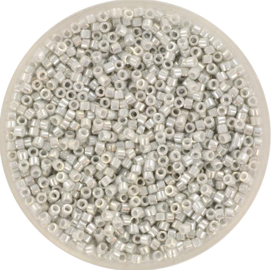 Miyuki Delica beads opaque luster gray color DB252, 5g size 11/0, japanese beads, Miyuki DB 252, cylindrical beads