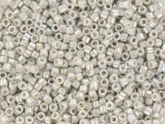 Miyuki Delica beads opaque luster gray color DB252, 5g size 11/0, japanese beads, Miyuki DB 252, cylindrical beads