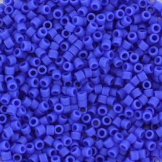 Miyuki Delica beads opaque matte cyan blue, 5g 11/0 DB1588, cylindrical beads, dark blue Miyuki, color DB 1588