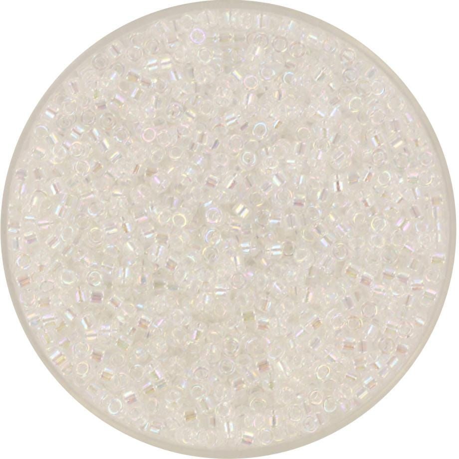 Miyuki Delica beads transparent ab crystal, color DB 051, size 11/0, japanese beads, Miyuki DB-51, Miyuki clear cylindrical beads