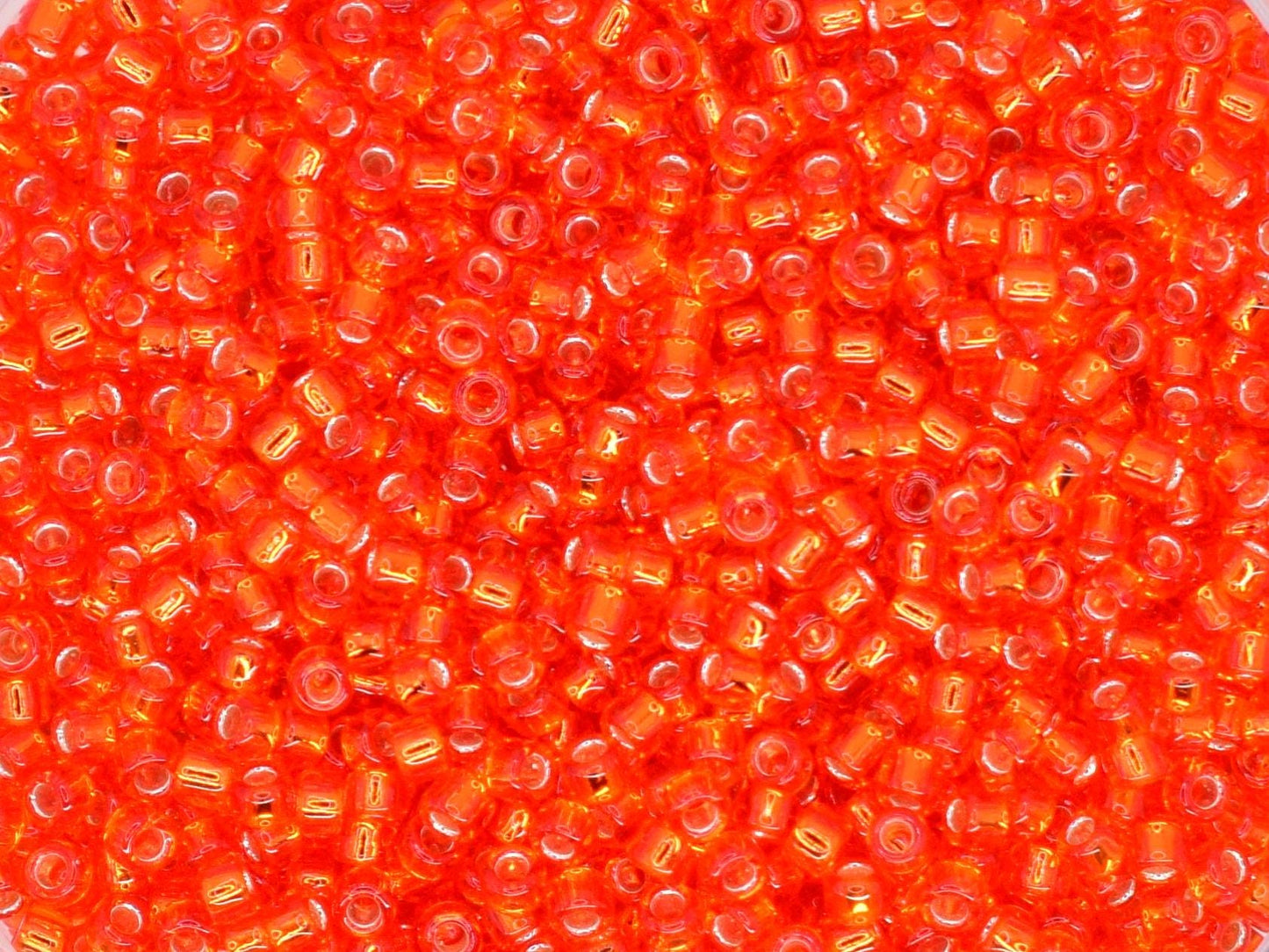 5g Toho seed beads 15/0, Silverlined light siam ruby, TR-15-25, japanese beads, transparent red, tiny beads, Toho round, bright red rocaille