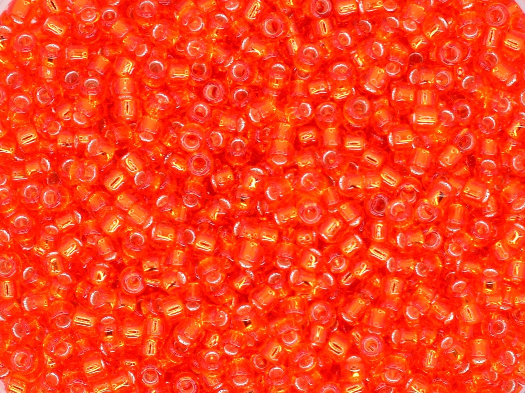 5g Toho seed beads 15/0, Silverlined light siam ruby, TR-15-25, japanese beads, transparent red, tiny beads, Toho round, bright red rocaille