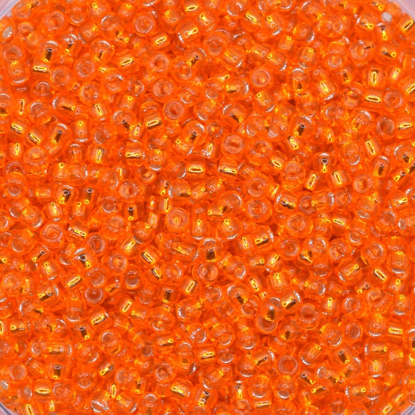 5g Toho seed beads 15/0, Silverlined hyacinth, TR-15-30B, japanese beads, transparent orange, tiny beads, Toho round, orange rocailles