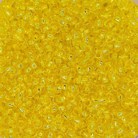 5g Toho seed beads 15/0, Silverlined lemon, TR-15-32, japanese beads, transparent yellow, tiny beads, Toho round, yellow rocailles